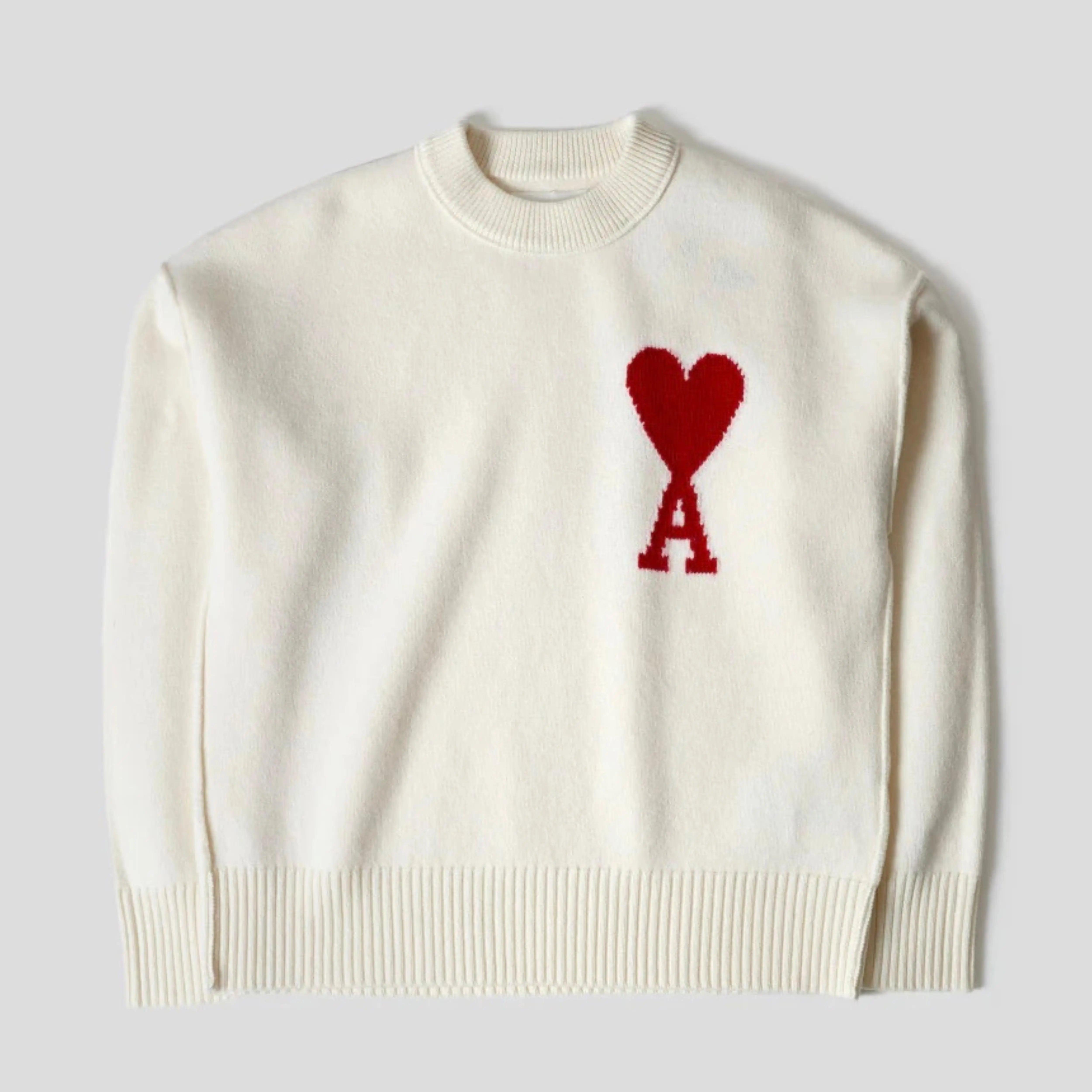 Pull Ami de Coeur en laine coloris blanc crème - REIMÉ