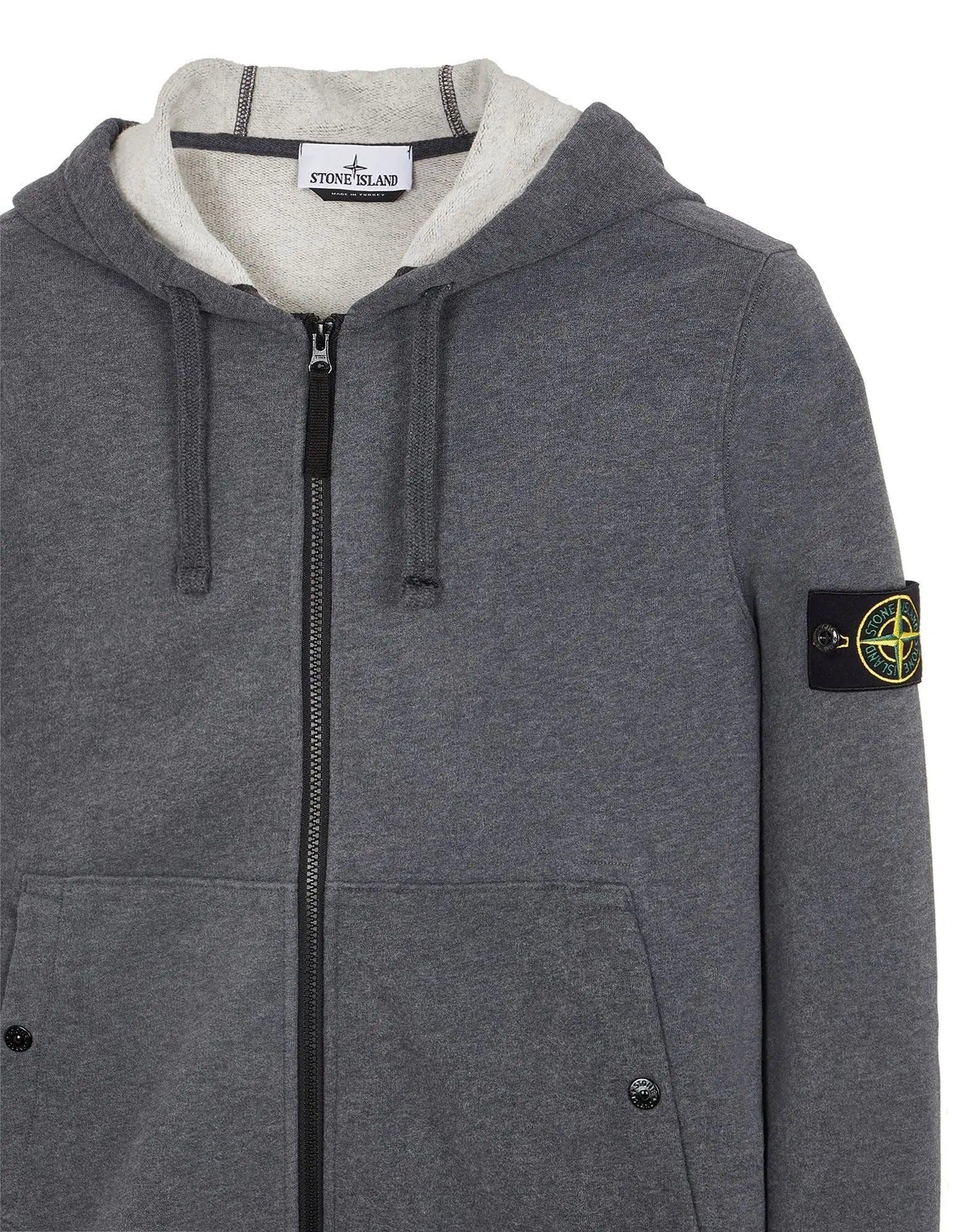 Sweat-shirt à capuche zippé 61620 coloris fumée chiné (S/M) - REIMÉ