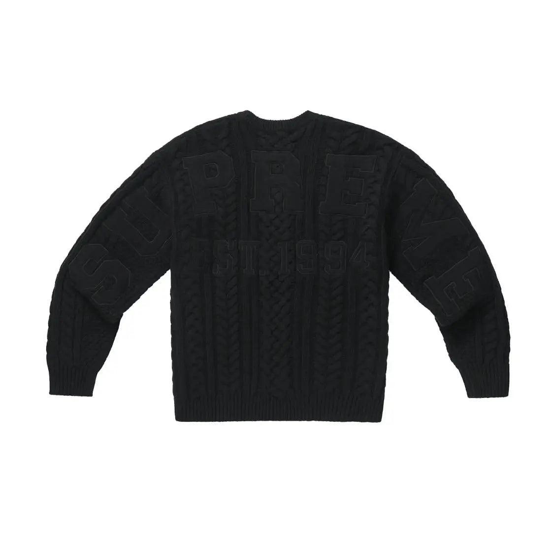 Pull Appliqué Câble Knit sweater Noir - REIMÉ