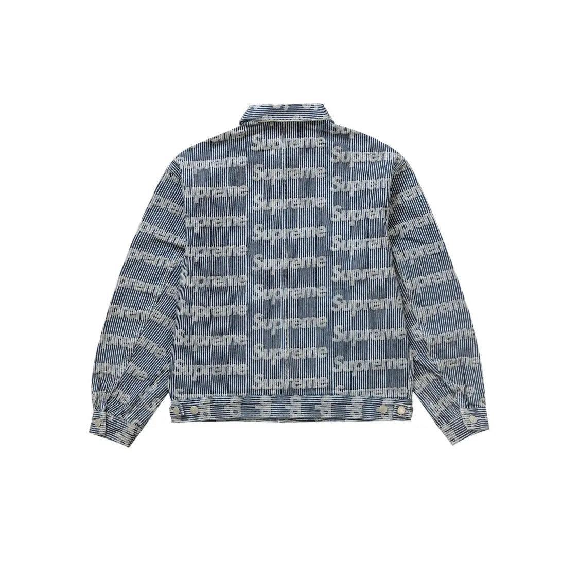 Veste en Denim Jean Chore Trucker Jacket à rayures logo - REIMÉ