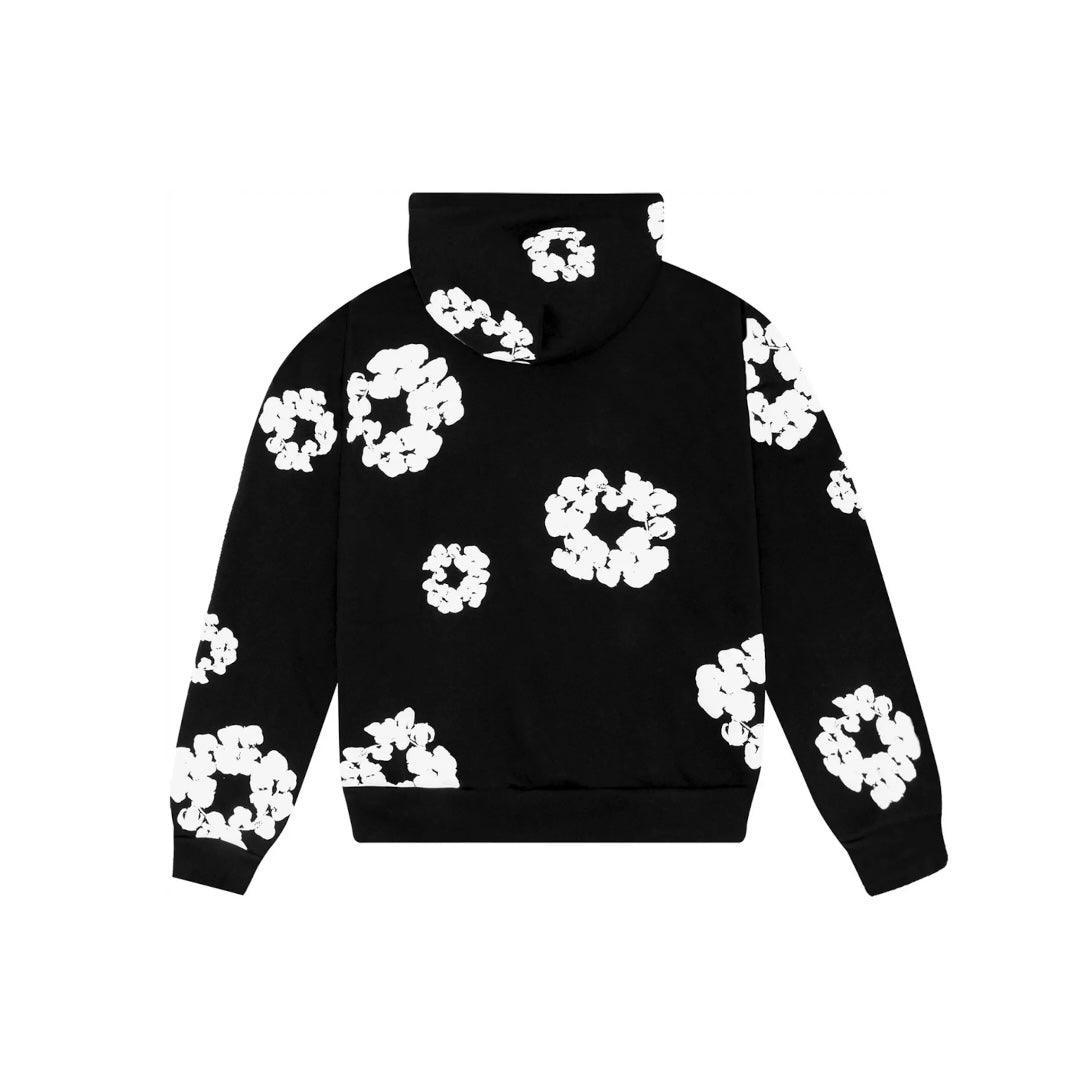 Sweat à Capuche The Cotton motif floral coloris noir - REIMÉ