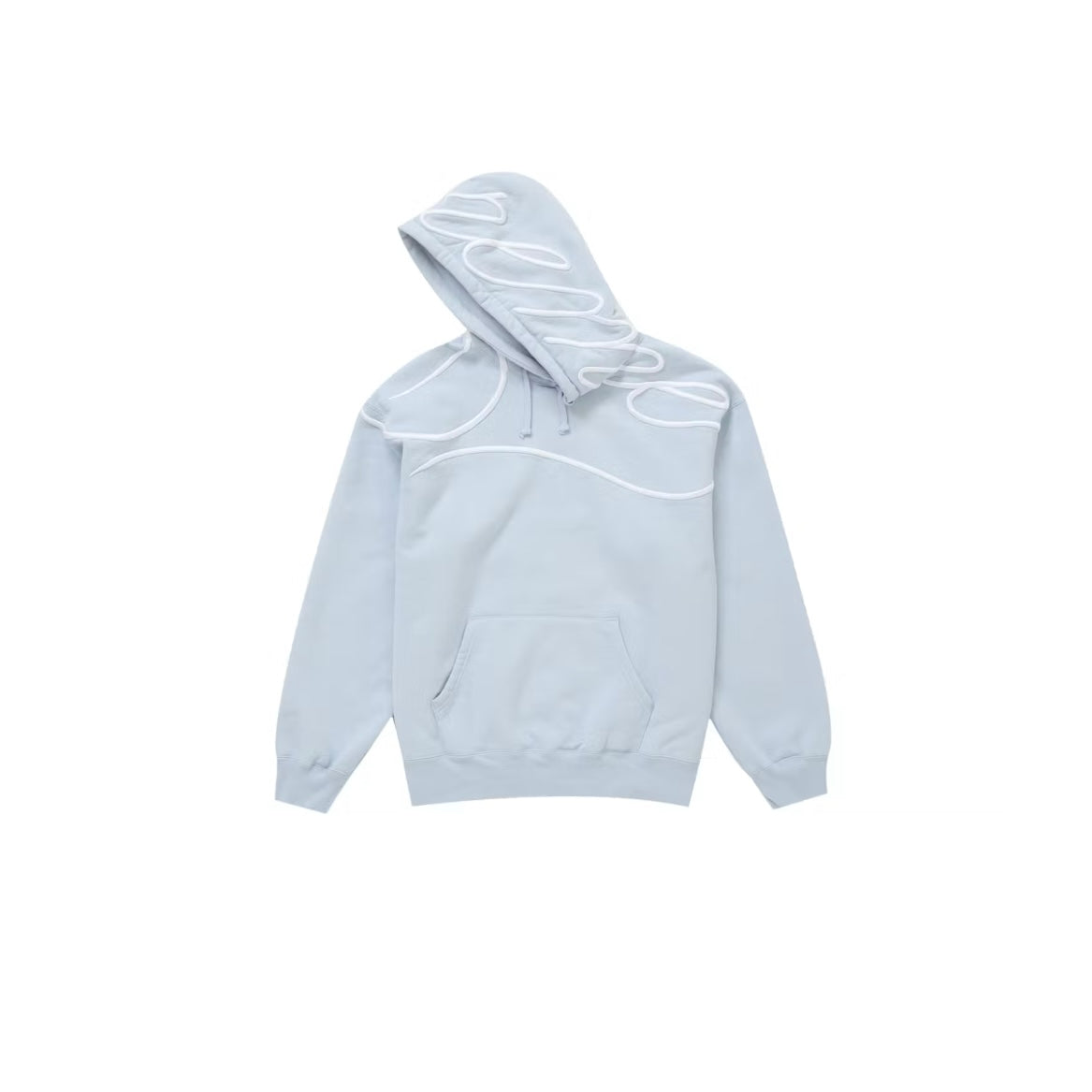 Sweat à Capuche Shoulder Script Hoodie Sweatshirt coloris Bleu Dusty