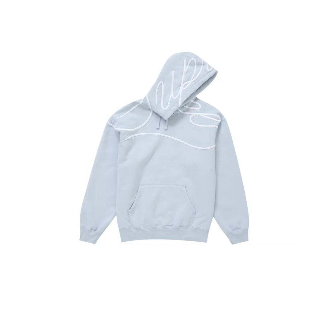 Sweat à Capuche Shoulder Script Hoodie Sweatshirt coloris Bleu Dusty