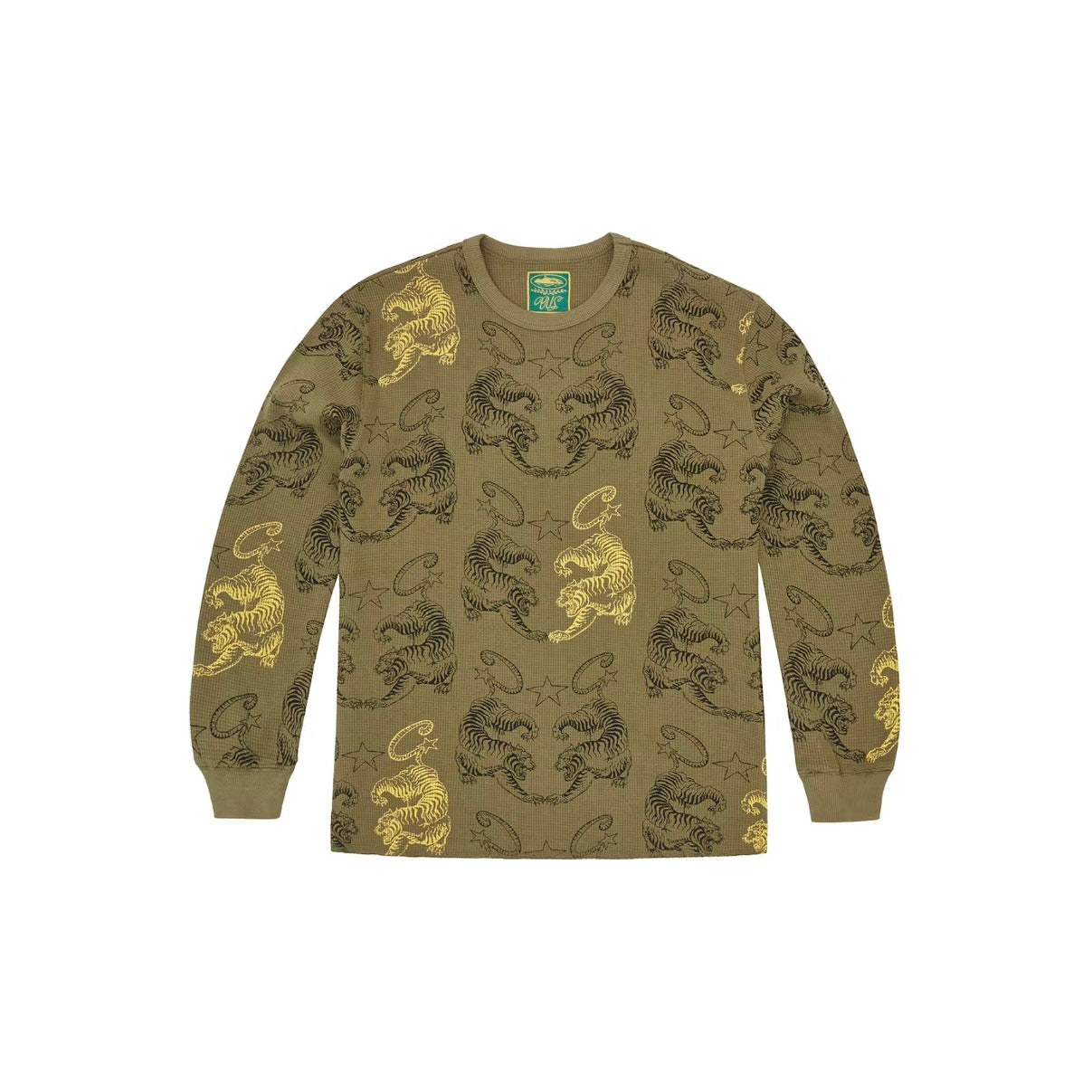 Longsleeve CRTZ Mens Tiger Waffle coloris Vert Khaki