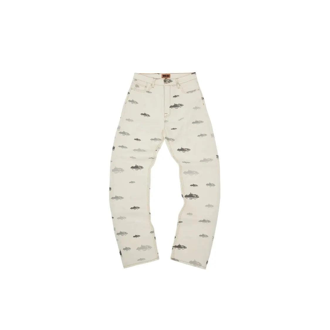 Jean à Motifs Alcatraz Denim coloris blanc - REIMÉ