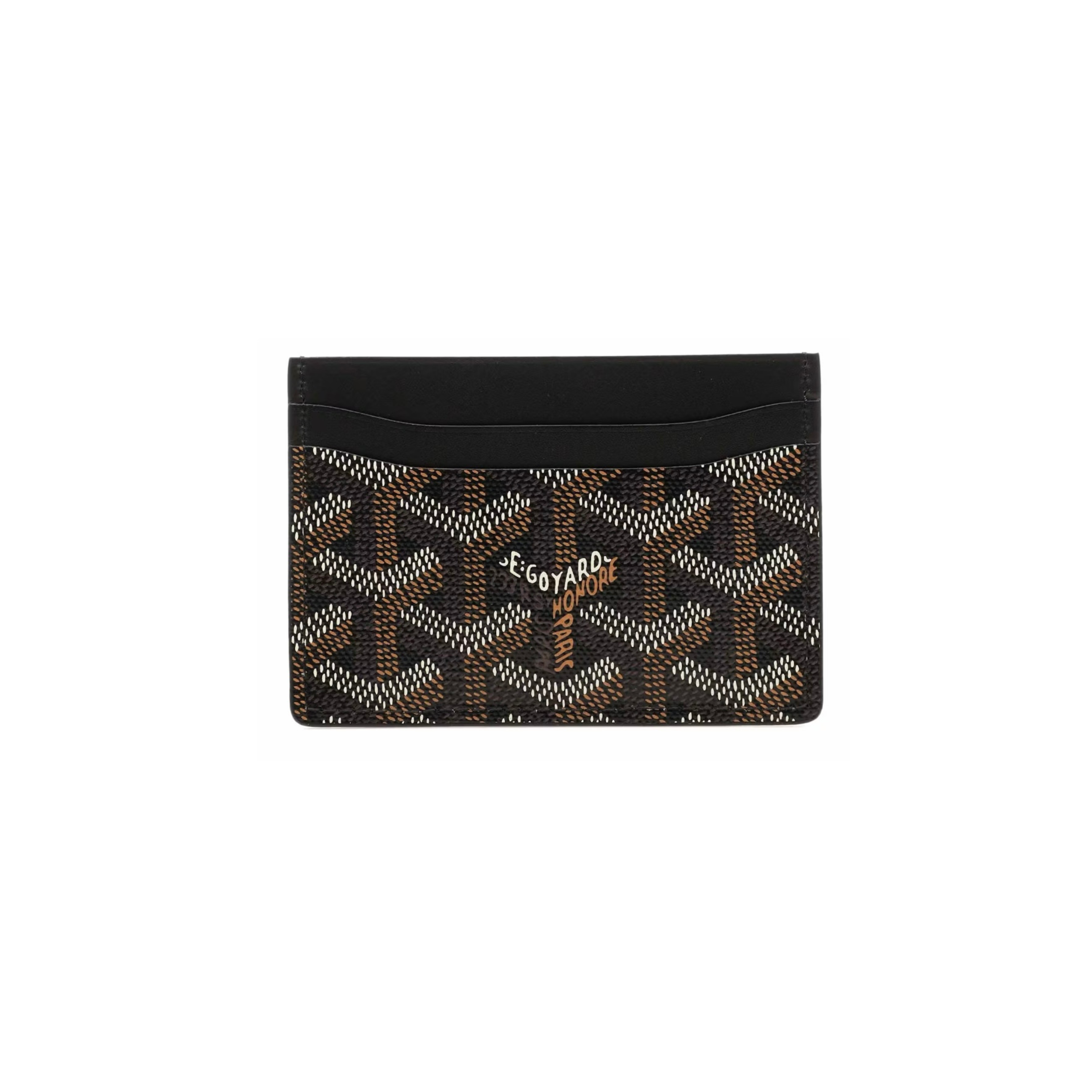 Porte-cartes Saint-Sulpice monogramme coloris Marron Noir