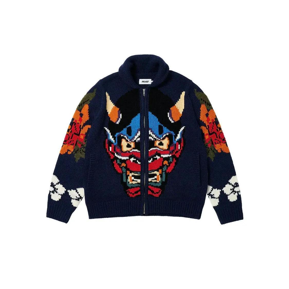 Sweat-shirt zippé Demon Knit bleu (M) - REIMÉ