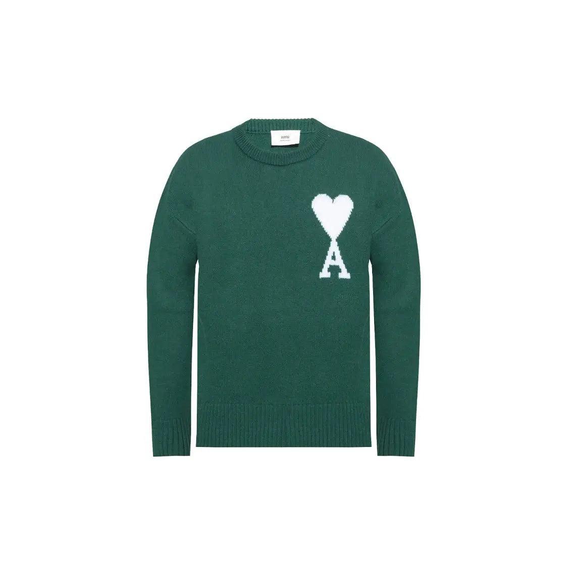 Pull en laine Ami Oversize crewneck Sweater vert - REIMÉ