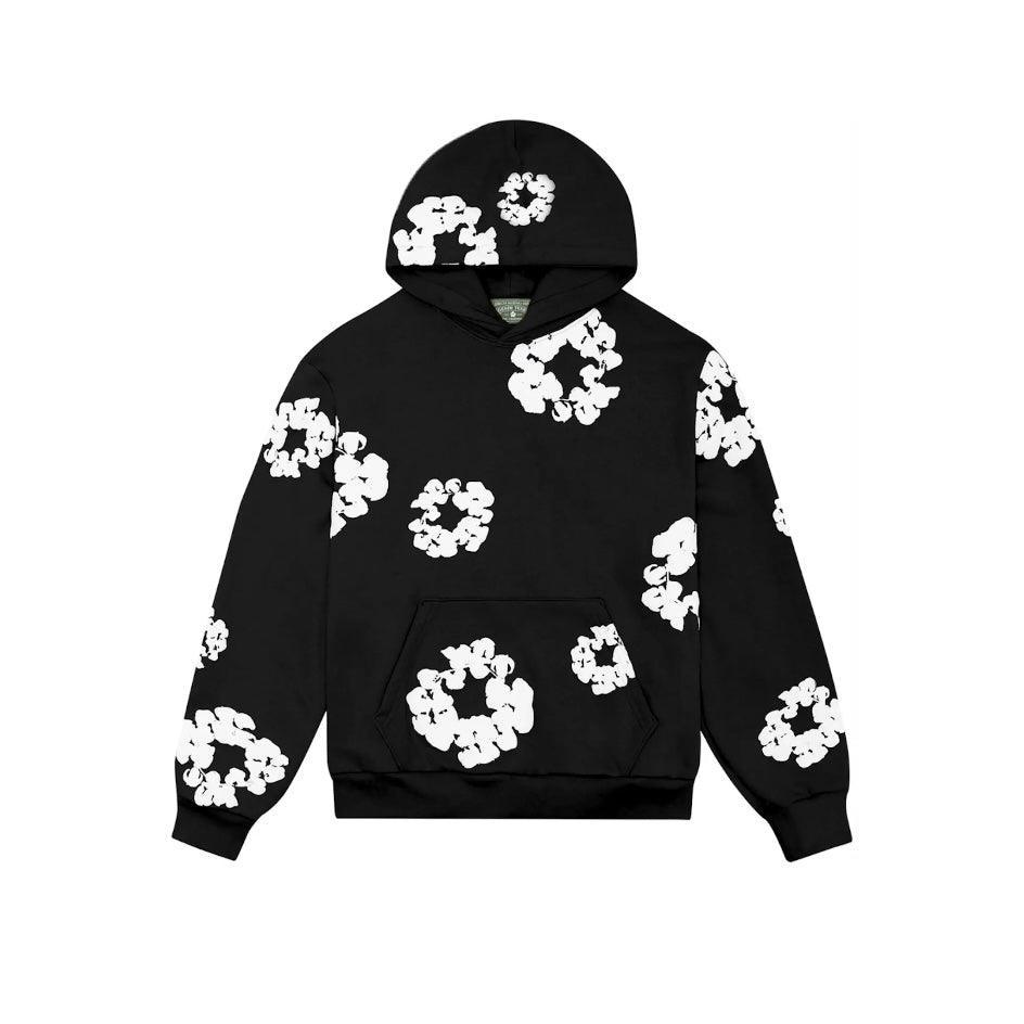 Sweat à Capuche The Cotton motif floral coloris noir - REIMÉ