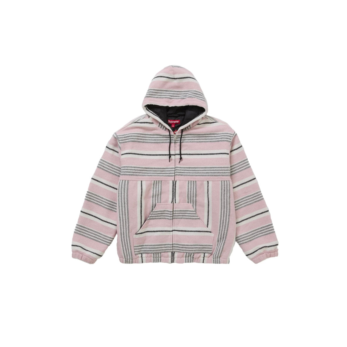 Veste Woven Stripe Hooded Jacket coloris Rose à rayures