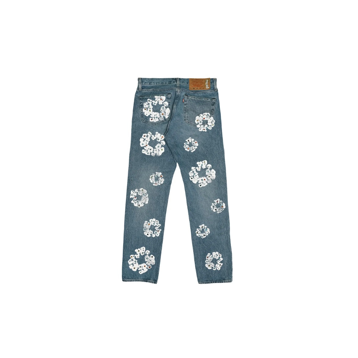 Jean 501 en Denim Couronne de strass en Coton coloris Indigo - REIMÉ
