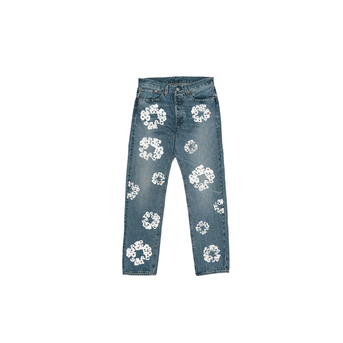 Jean 501 en Denim Couronne de strass en Coton coloris Indigo - REIMÉ