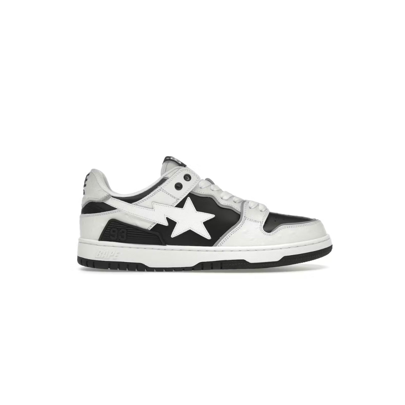 Sneakers Sta Panda cuir verni Noir Blanc