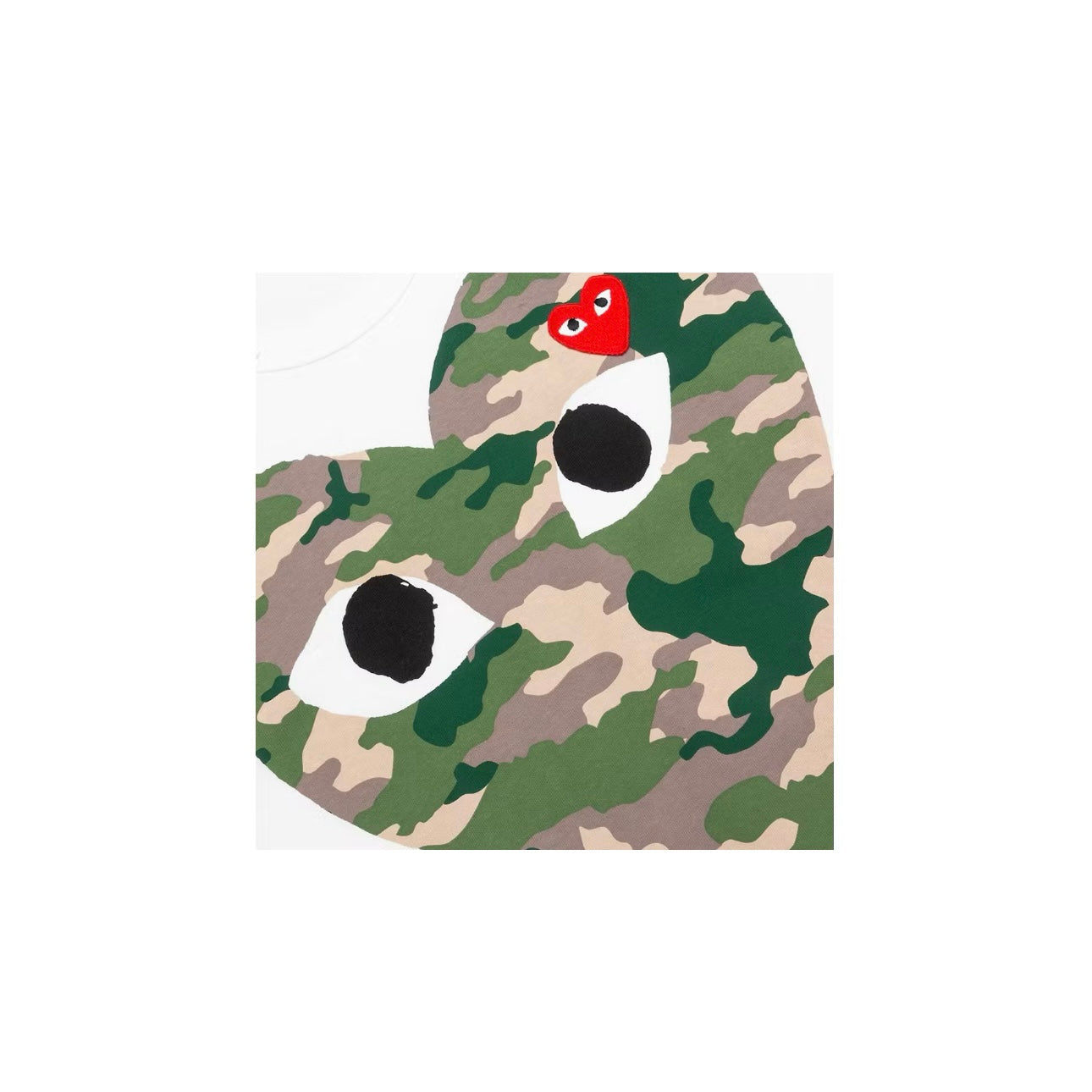 T-shirt CDG Play Camouflage Heart Tee coloris blanc