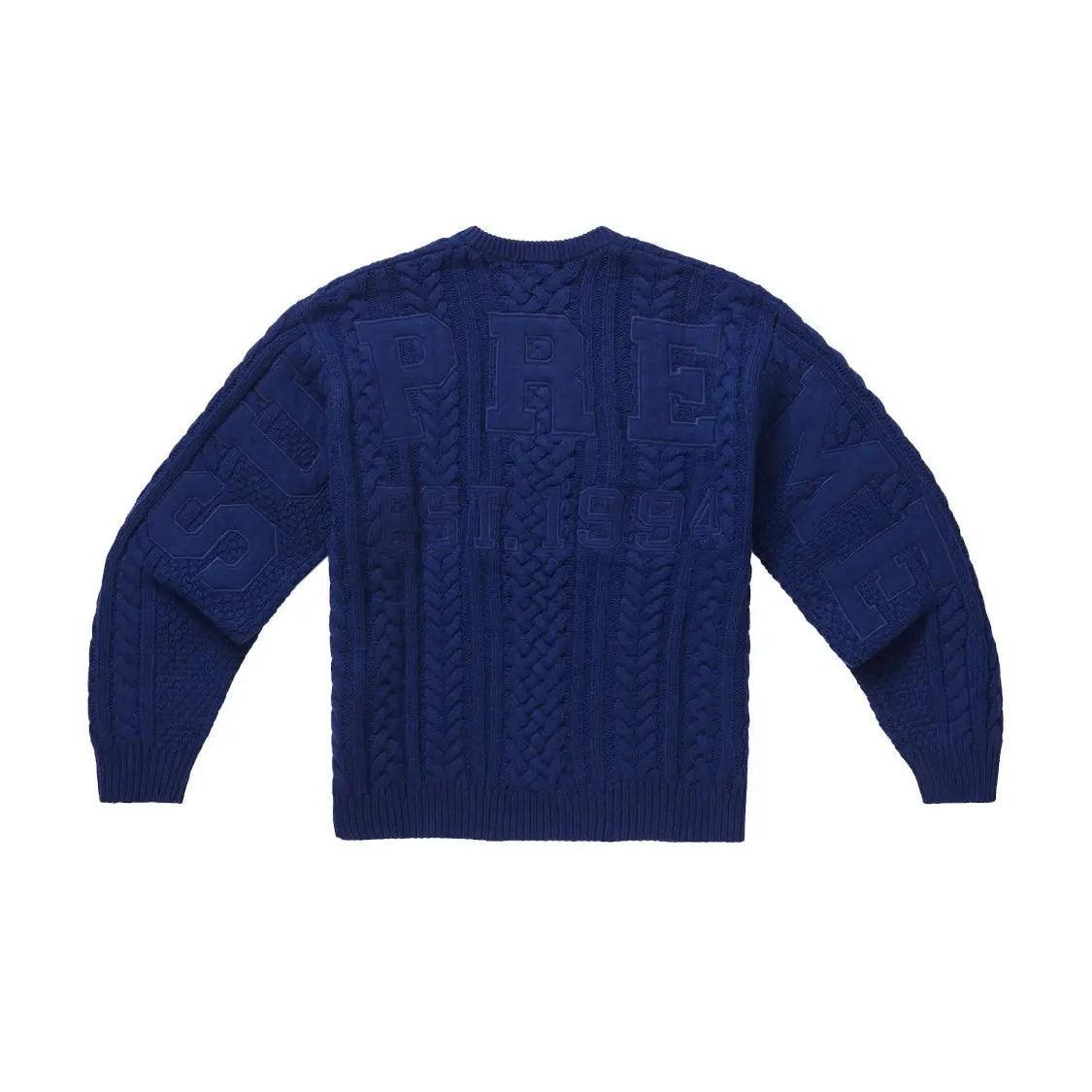 Pull Appliqué Câble Knit sweater Marine - REIMÉ