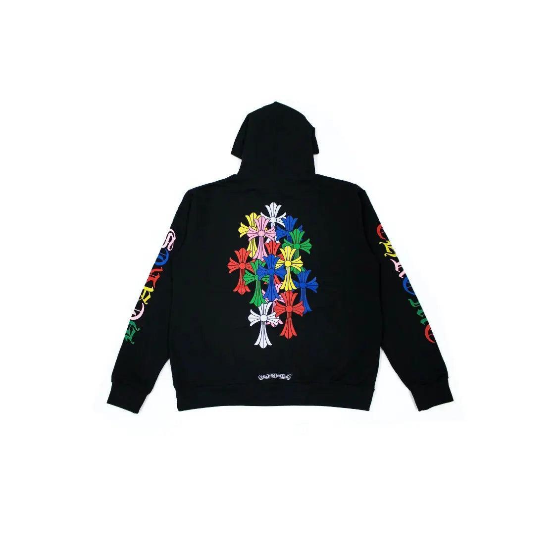 Sweat à capuche Croix Multicolores Cemetery Hoodie noir - REIMÉ