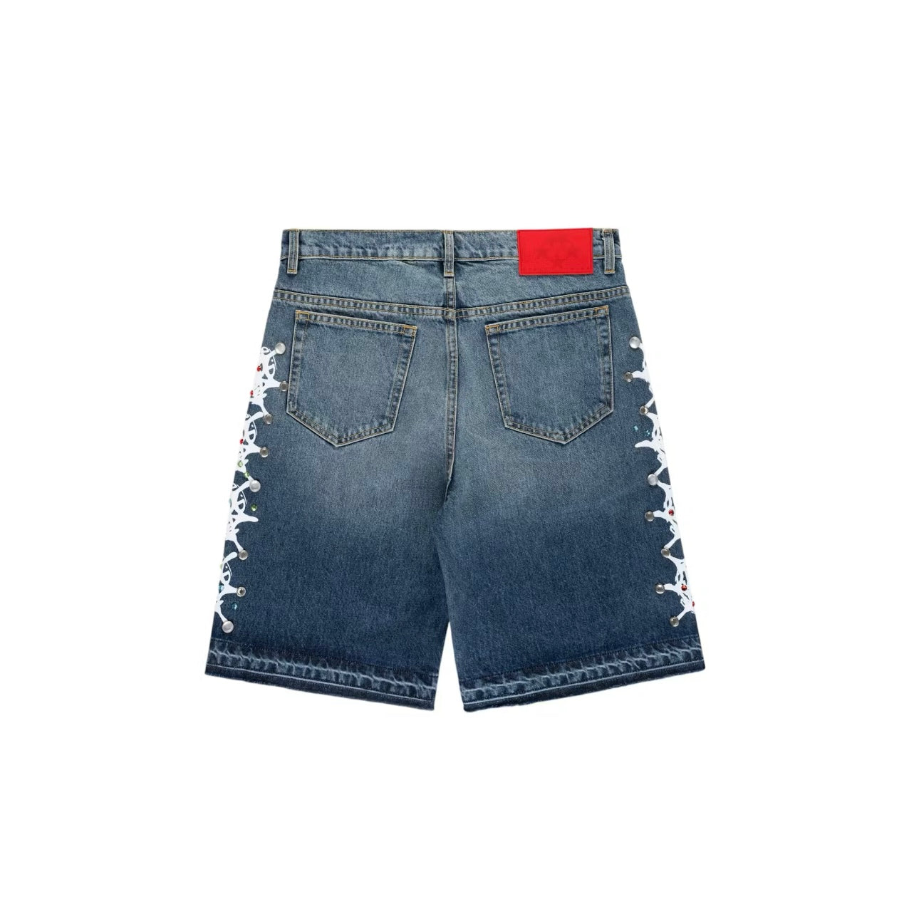 Short en Jean Spider Web Stone Denim