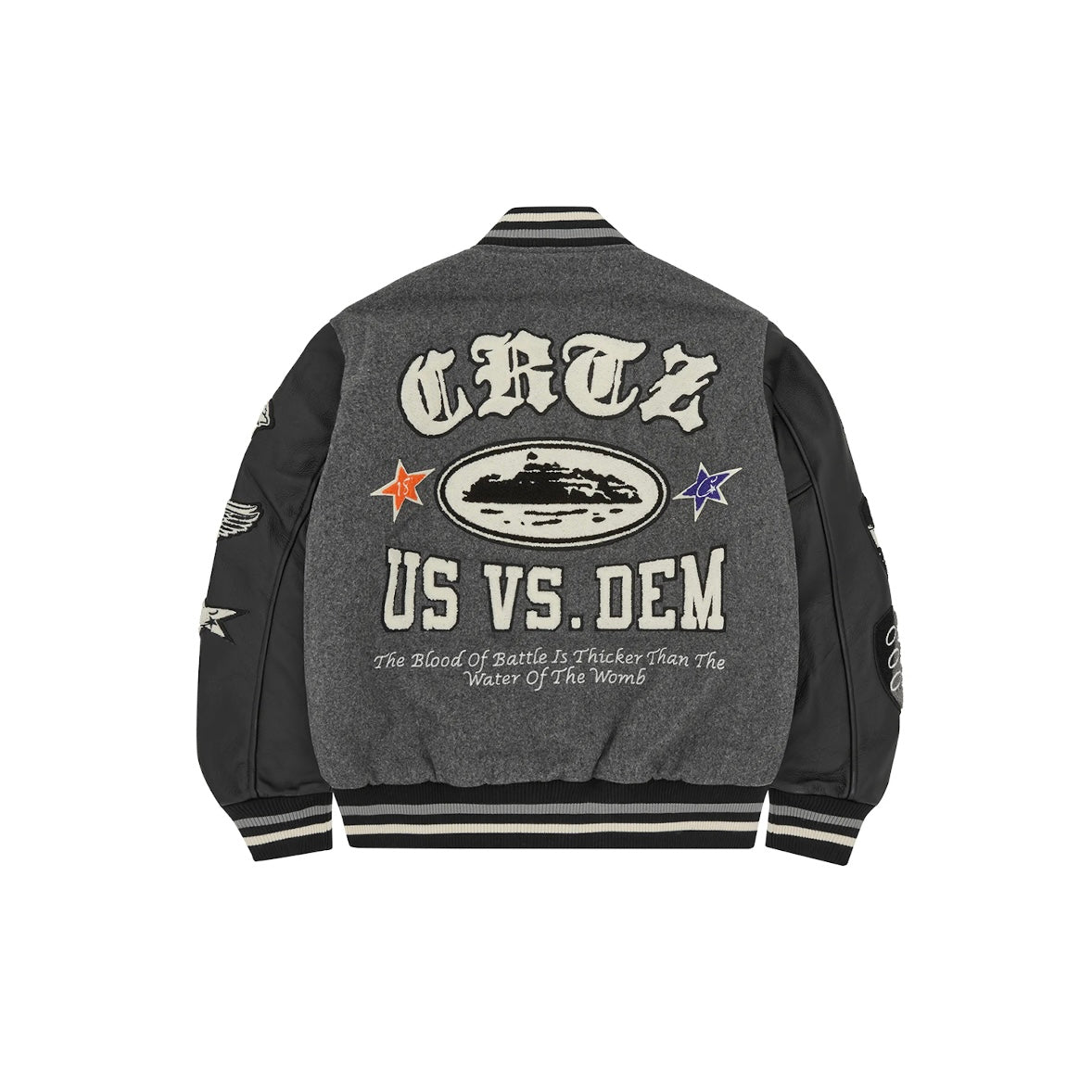 Veste Varsity Jacket CRTZ Us vs Dem coloris Gris