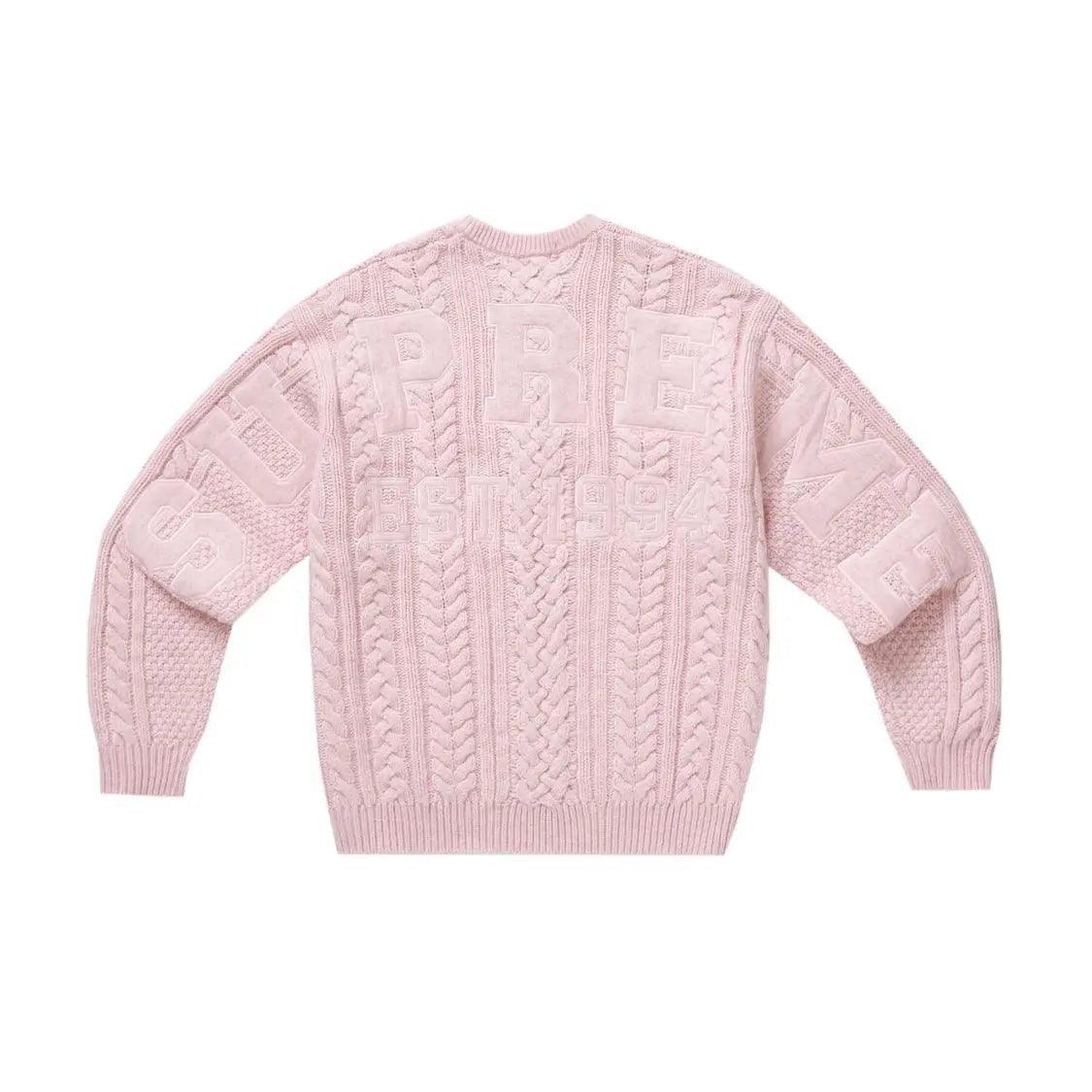 Pull Appliqué Câble Knit sweater Rose - REIMÉ