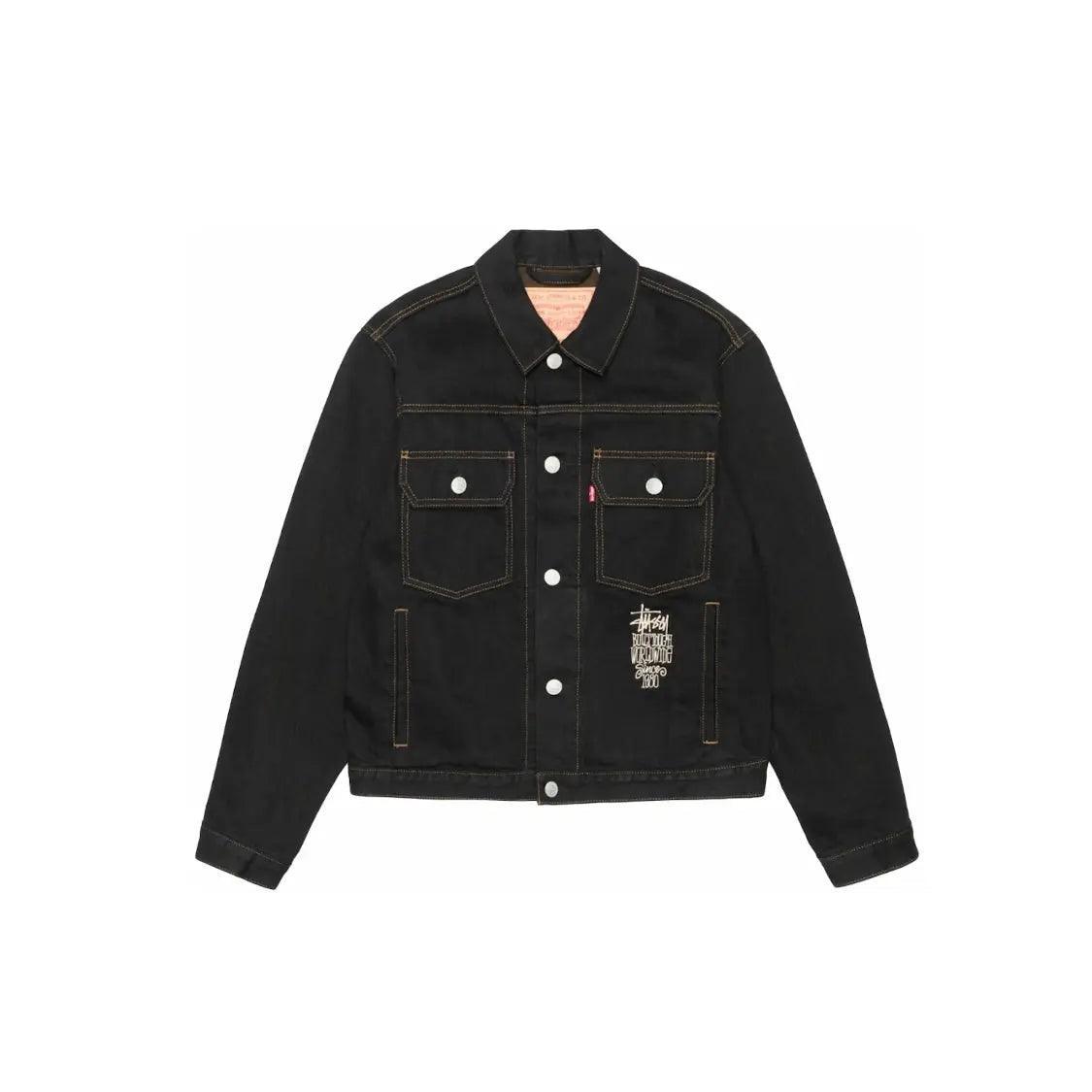 Veste Trucker en Denim Crispy Rinse coloris Noir/Marron - REIMÉ