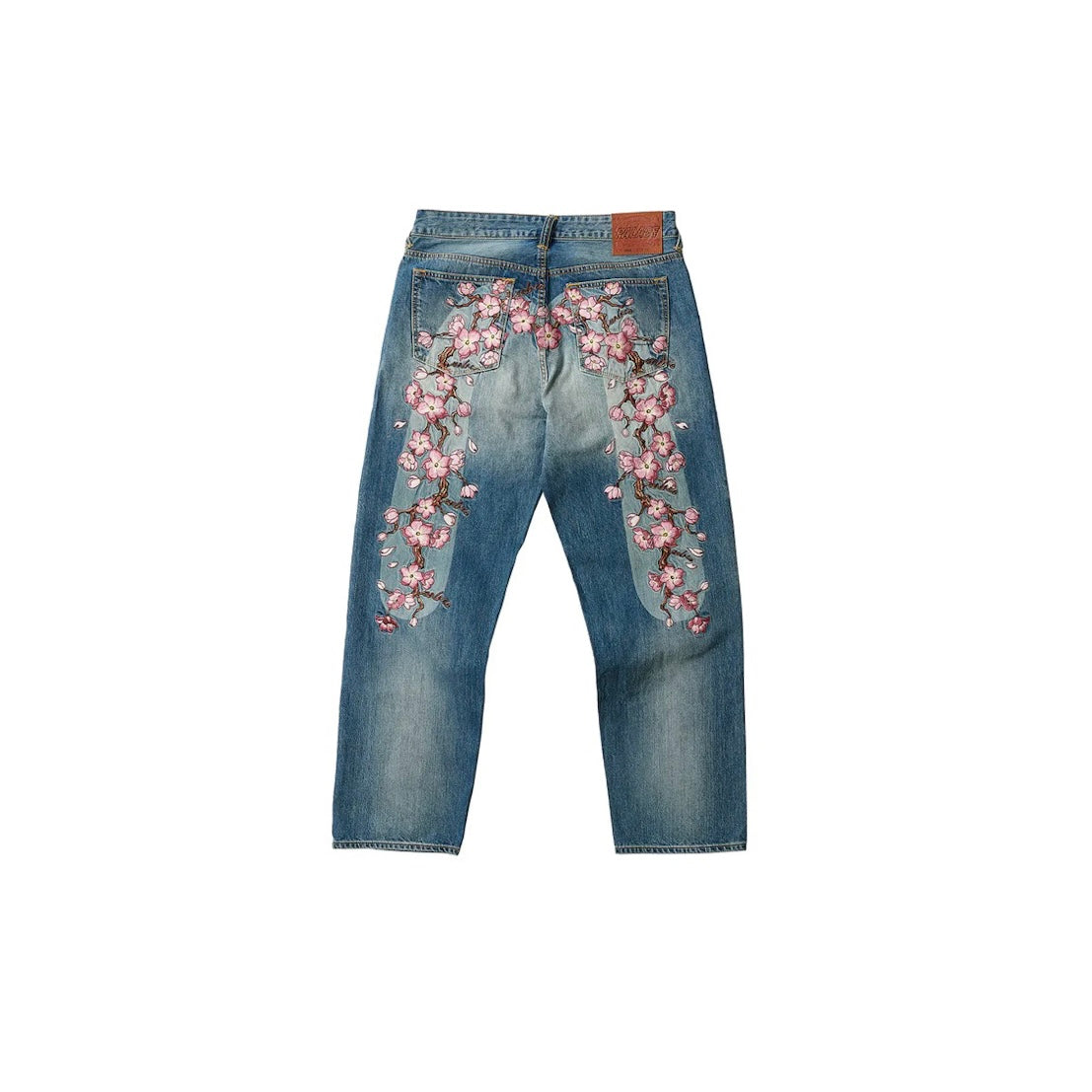 Jean Japan Délavé Coupe Droite à motif floral - REIMÉ