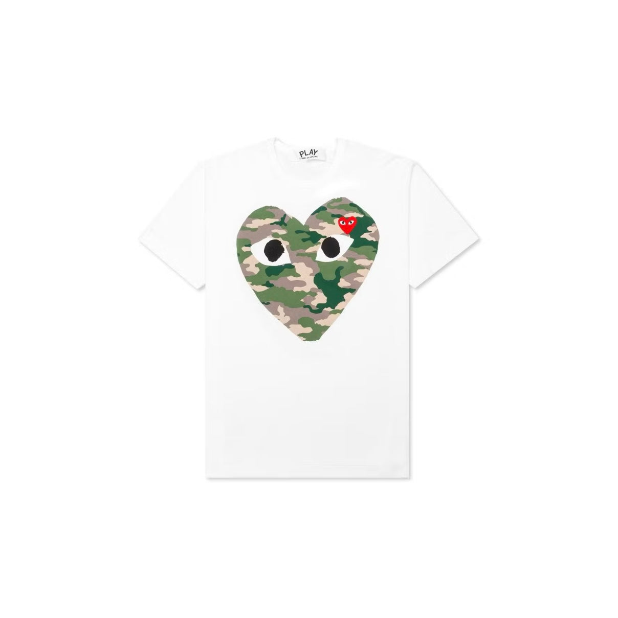 T-shirt CDG Play Camouflage Heart Tee coloris blanc