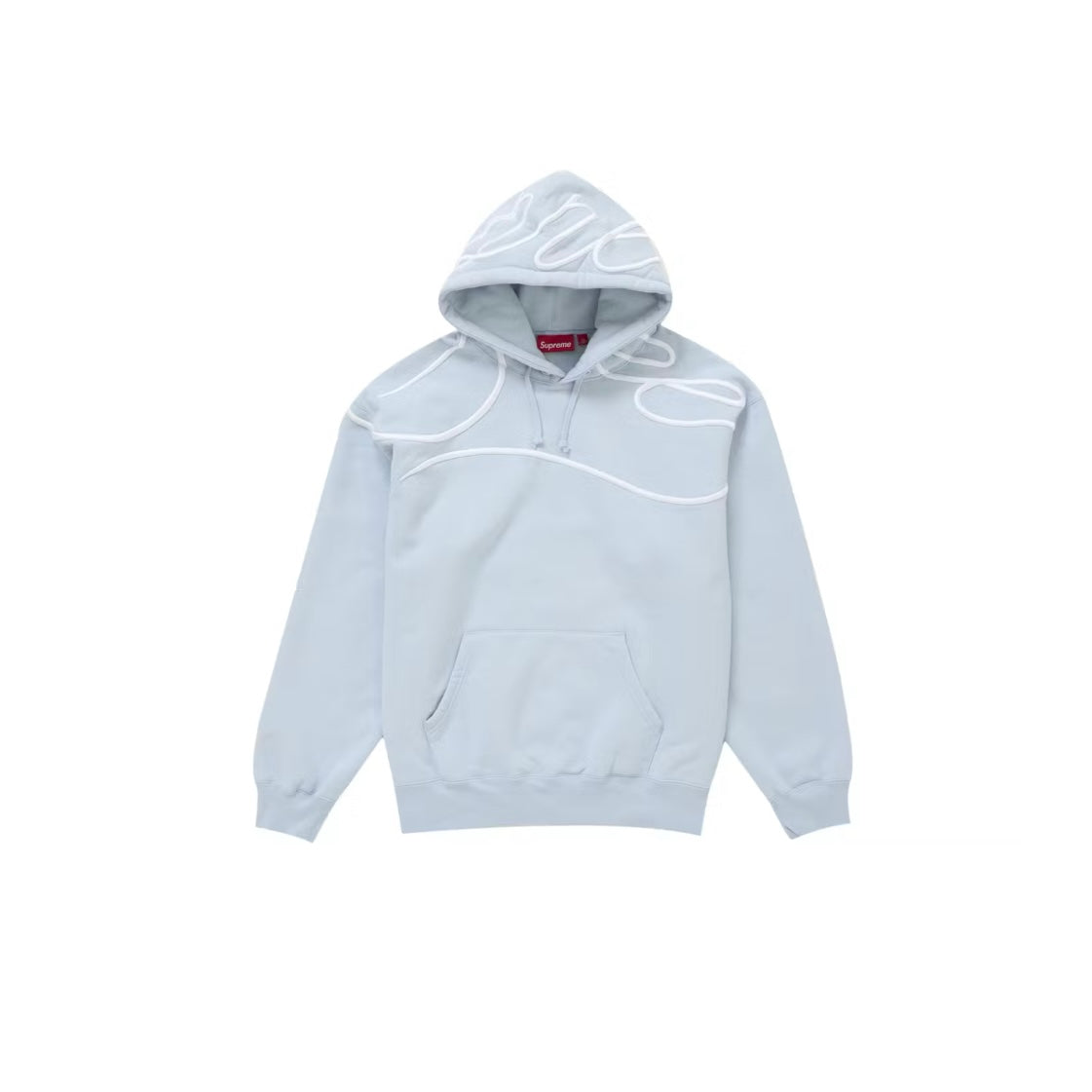 Sweat à Capuche Shoulder Script Hoodie Sweatshirt coloris Bleu Dusty