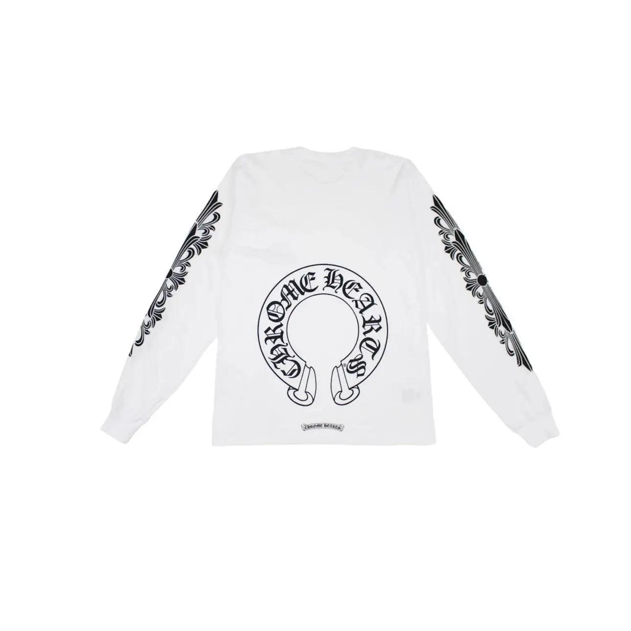 T-shirt à manches longues fer à cheval croix tréflées blanc - REIMÉ