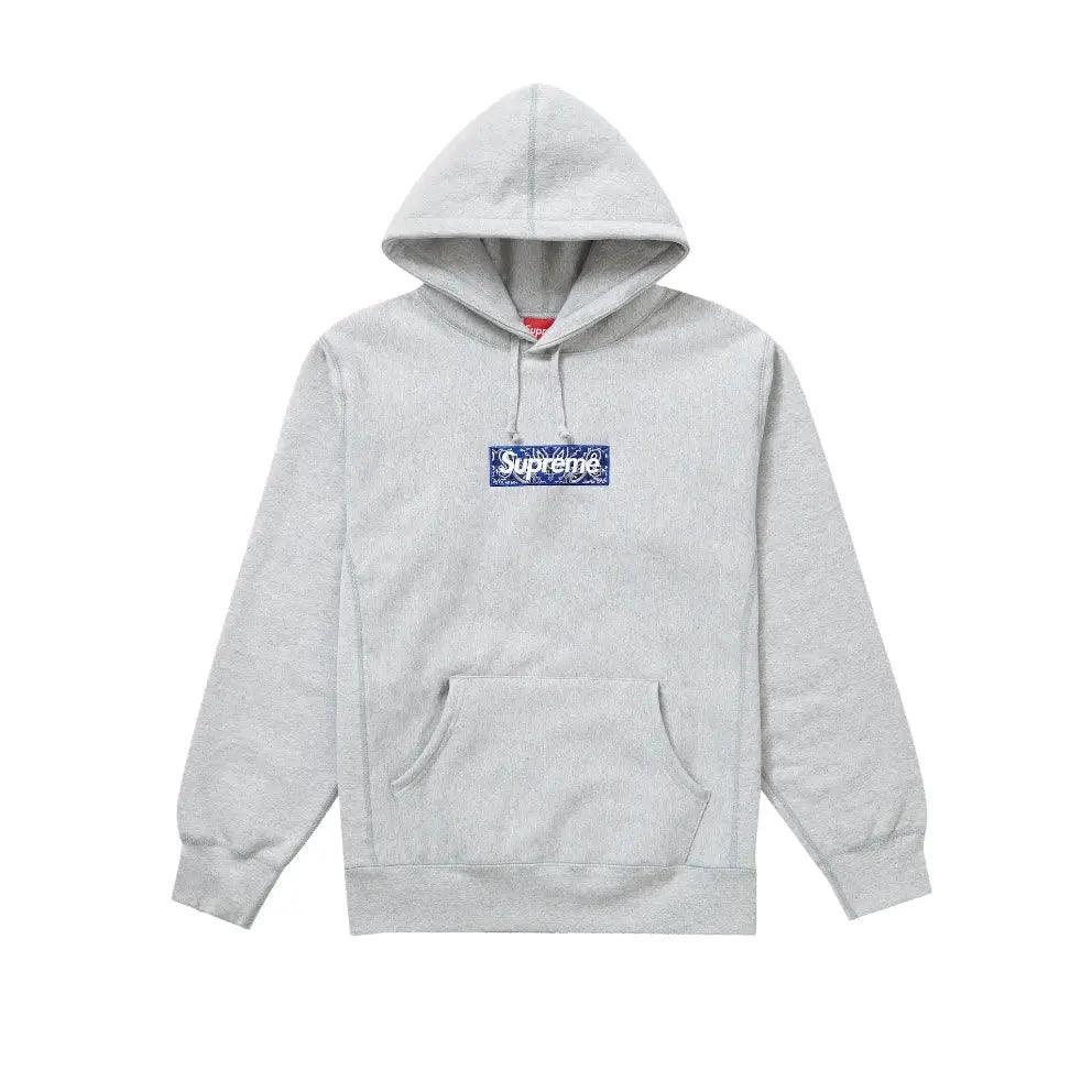 Sweat à capuche logo brodé bandana gris chiné (S/M) - REIMÉ