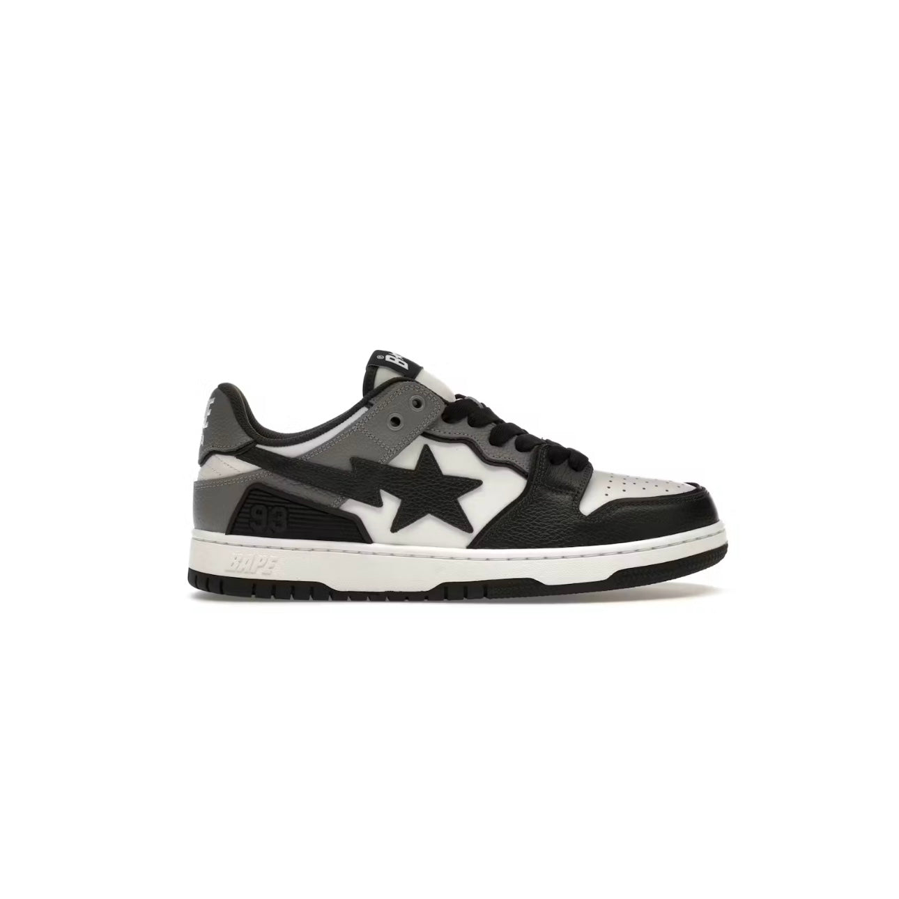 Sneakers Ape Sta Basses Sk8 en cuir coloris Noir et Gris