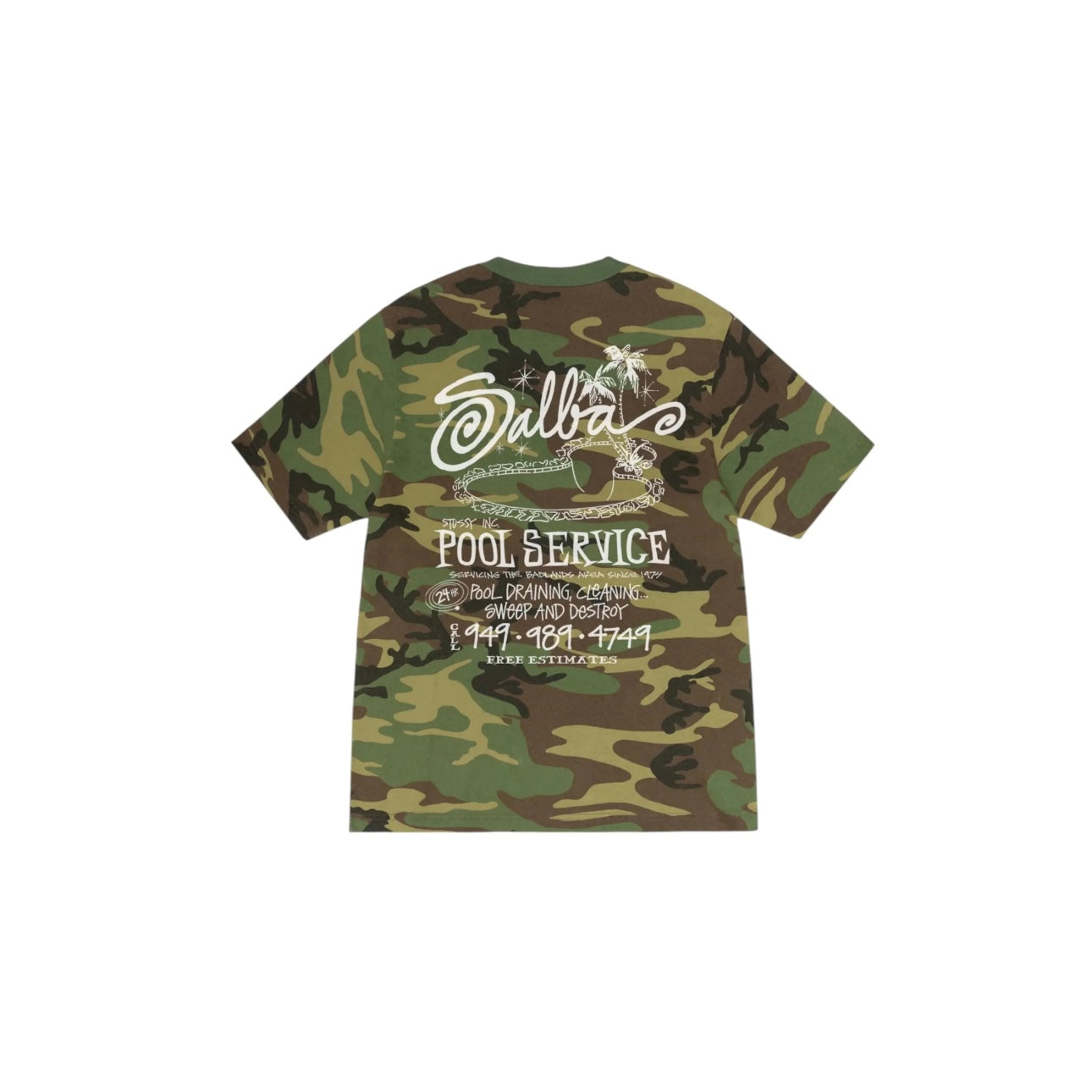 T-shirt Camouflage Pool Service Pigment Dyed Tee