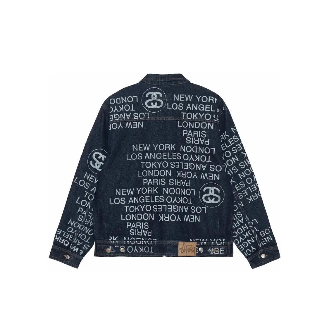 Veste en Jean Zip Work Denim Jacket coloris bleu marine lavé - REIMÉ
