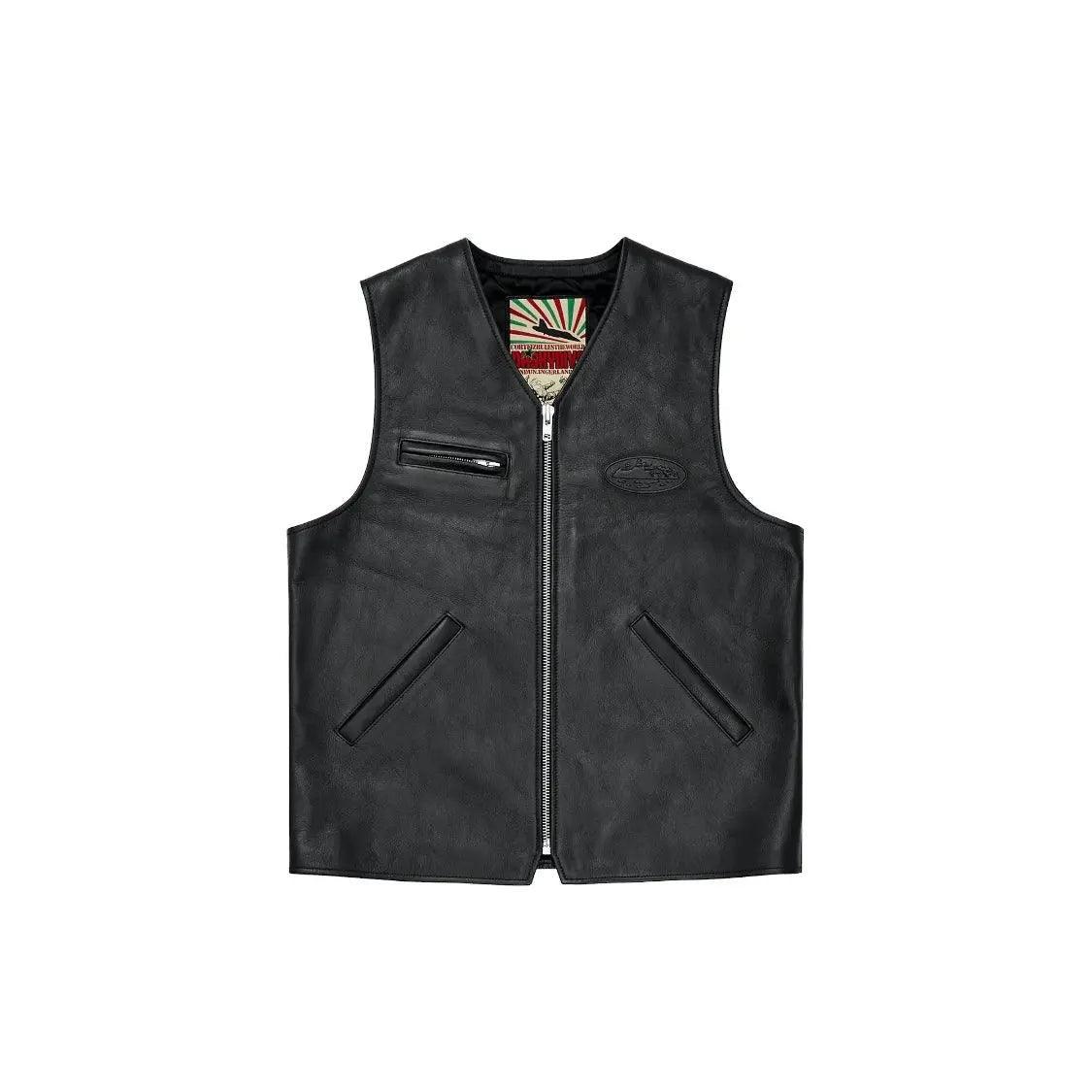 Veste sans Manches en Cuir Skydive coloris noir - REIMÉ