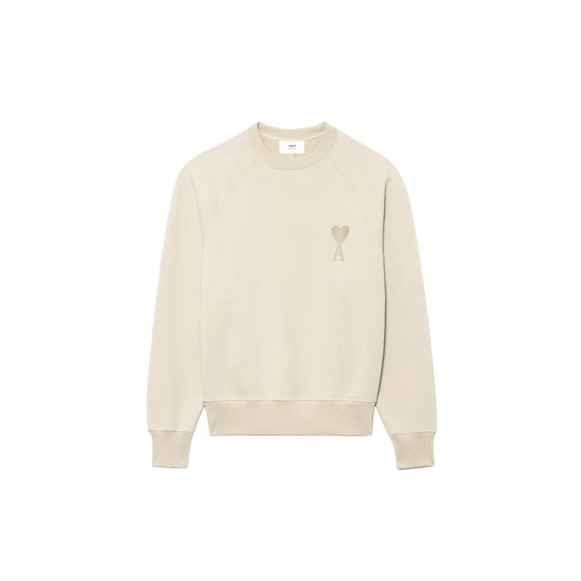 Pull Ami brodé Tonal Boxy Fit Beige