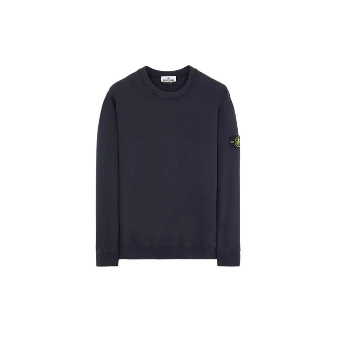 Crewneck Sweater 63020 en Coton brossé bleu marine - REIMÉ
