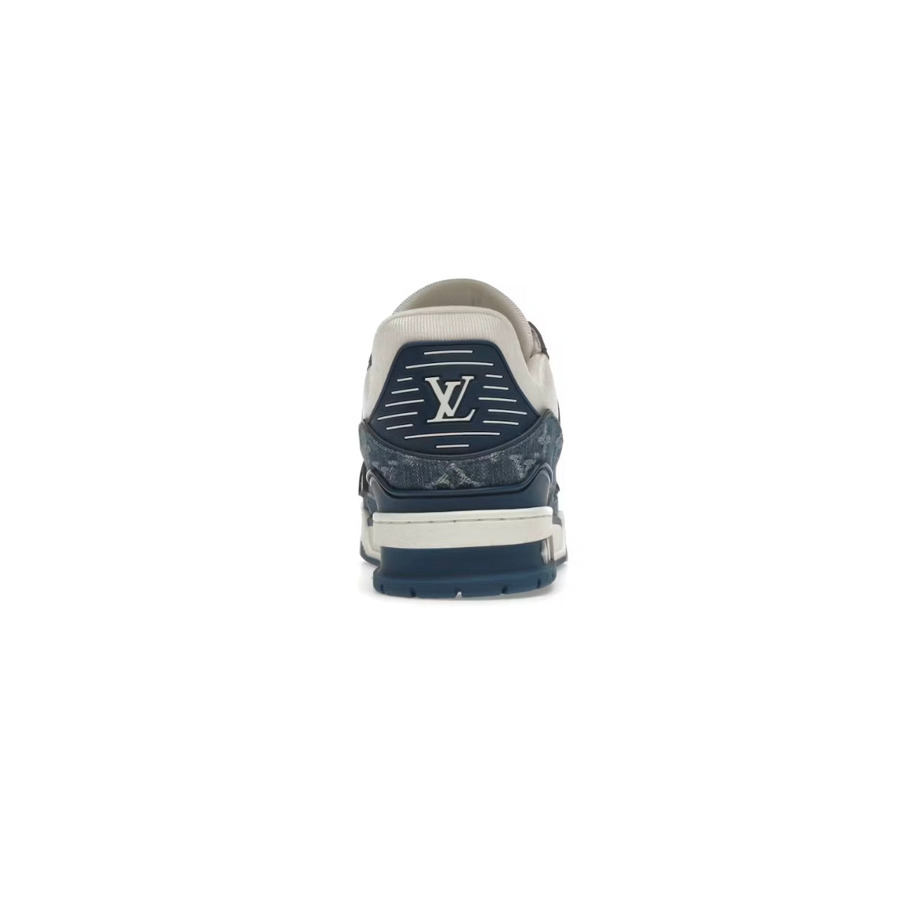Sneakers Trainer en Denim Monogramme Bleu et Blanc