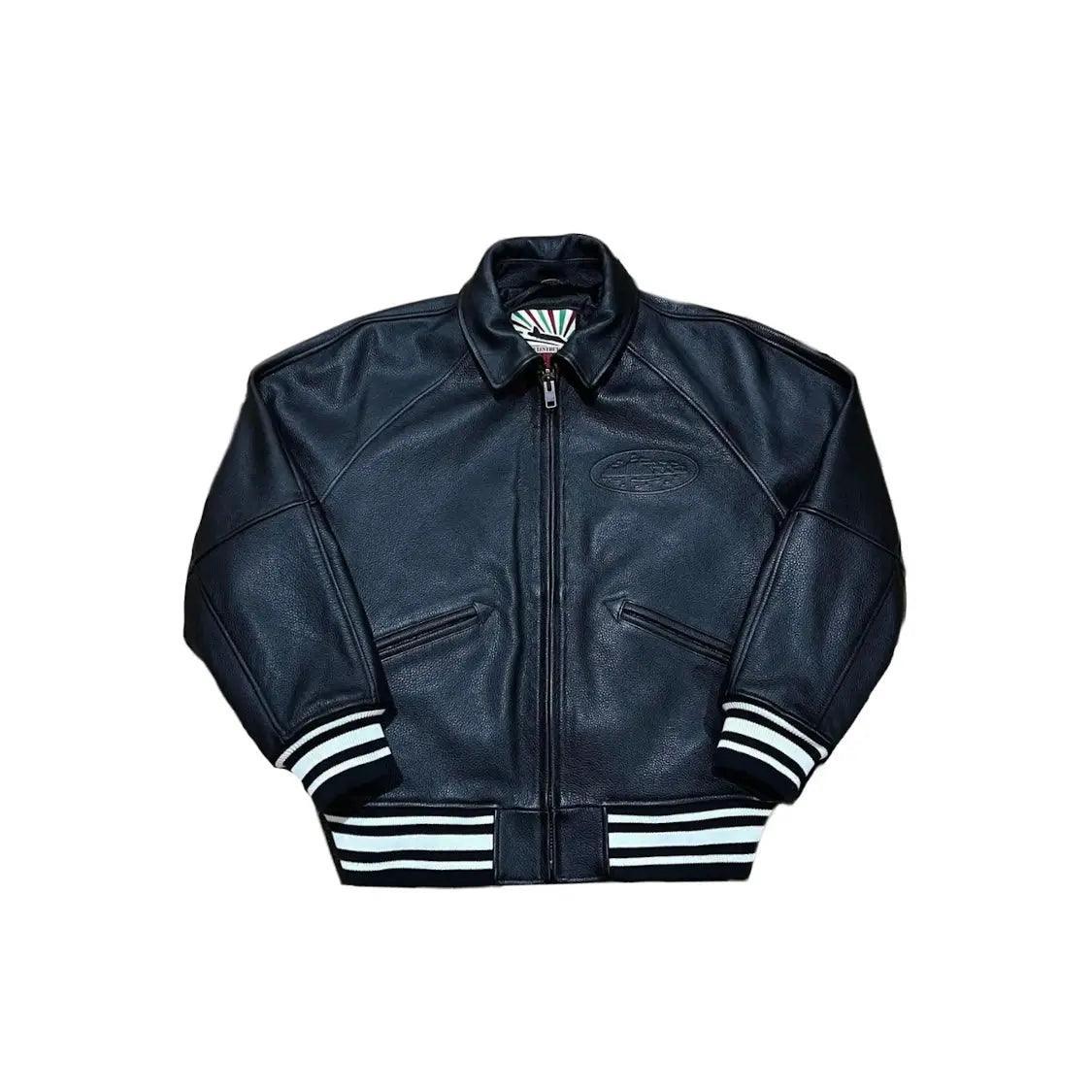 Veste en cuir véritable Leather Jacket Noire - REIMÉ