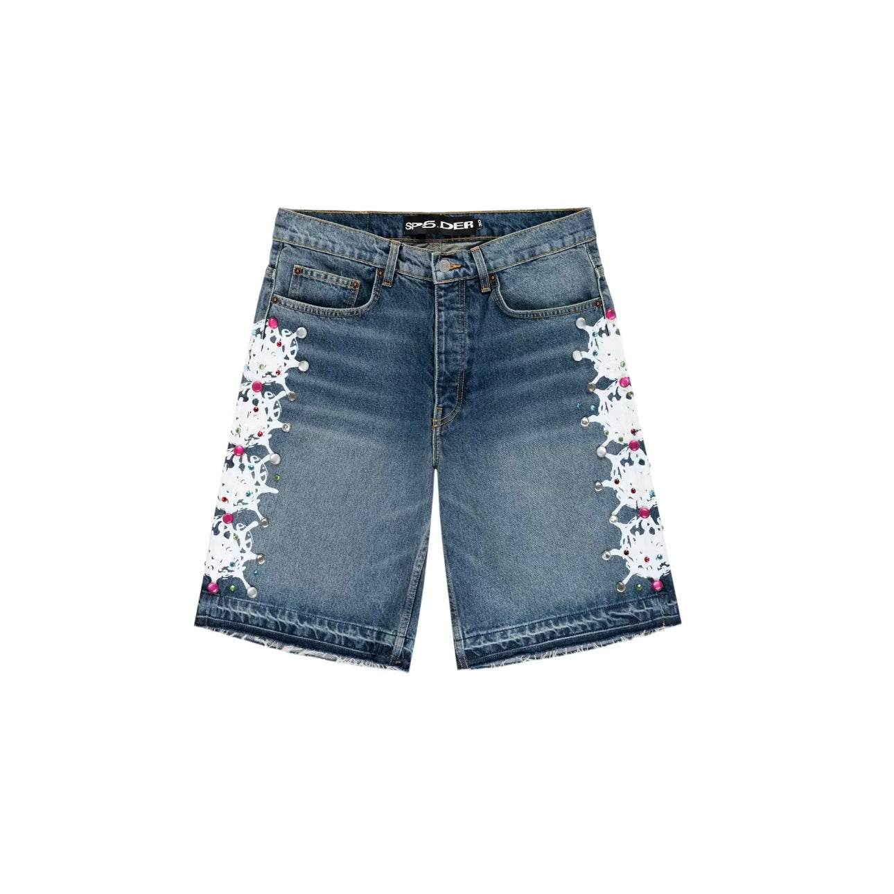 Short en Jean Spider Web Stone Denim