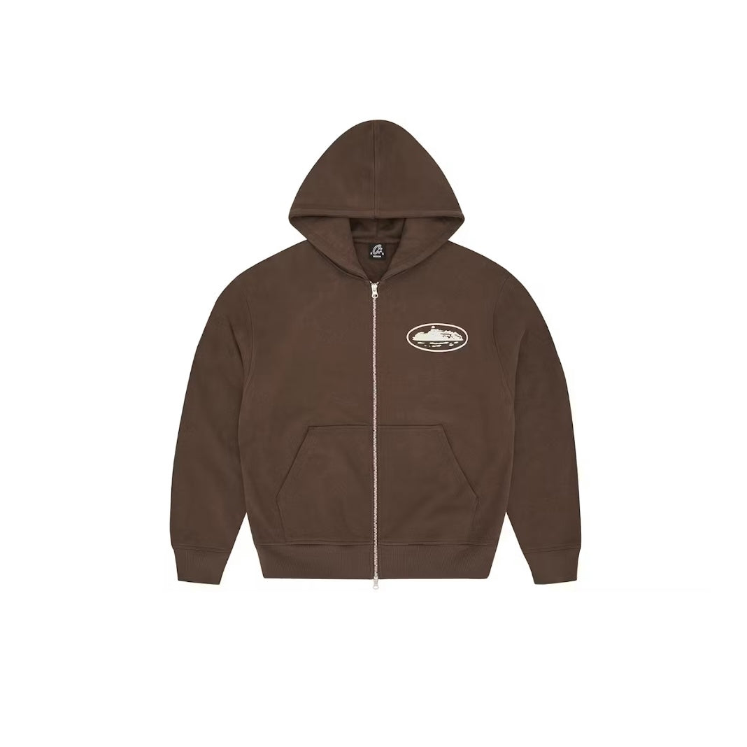 Veste Zippé CRTZ Island Puff sprint Hoodie coloris Chocolat