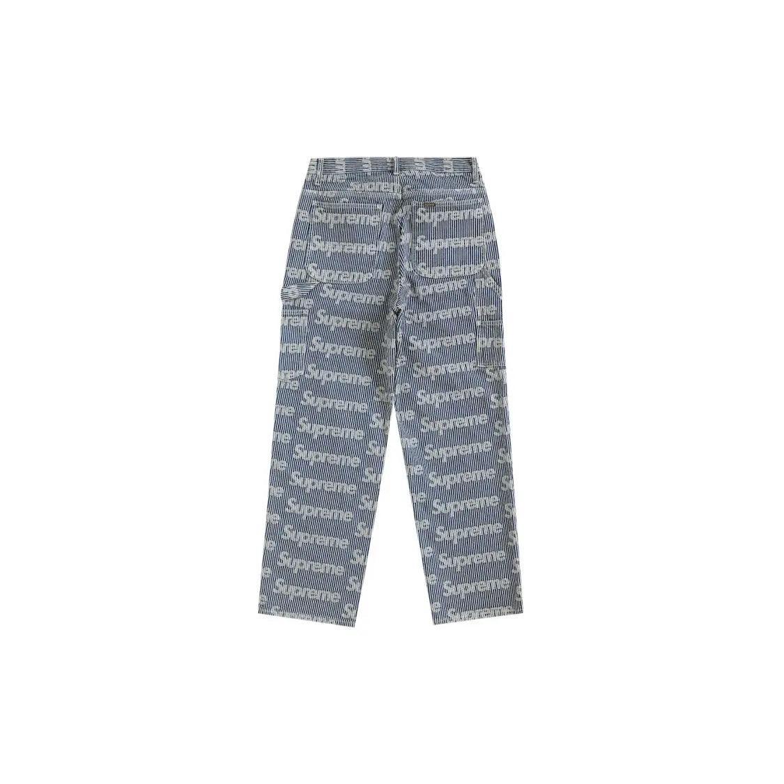 Pantalon en Denim Painter Pant à motifs stripe coloris bleu - REIMÉ