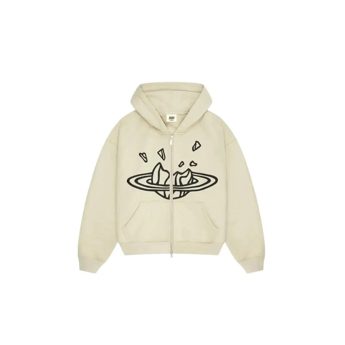 Veste à Capuche Zip Up Hoodie coloris Bone White - REIMÉ