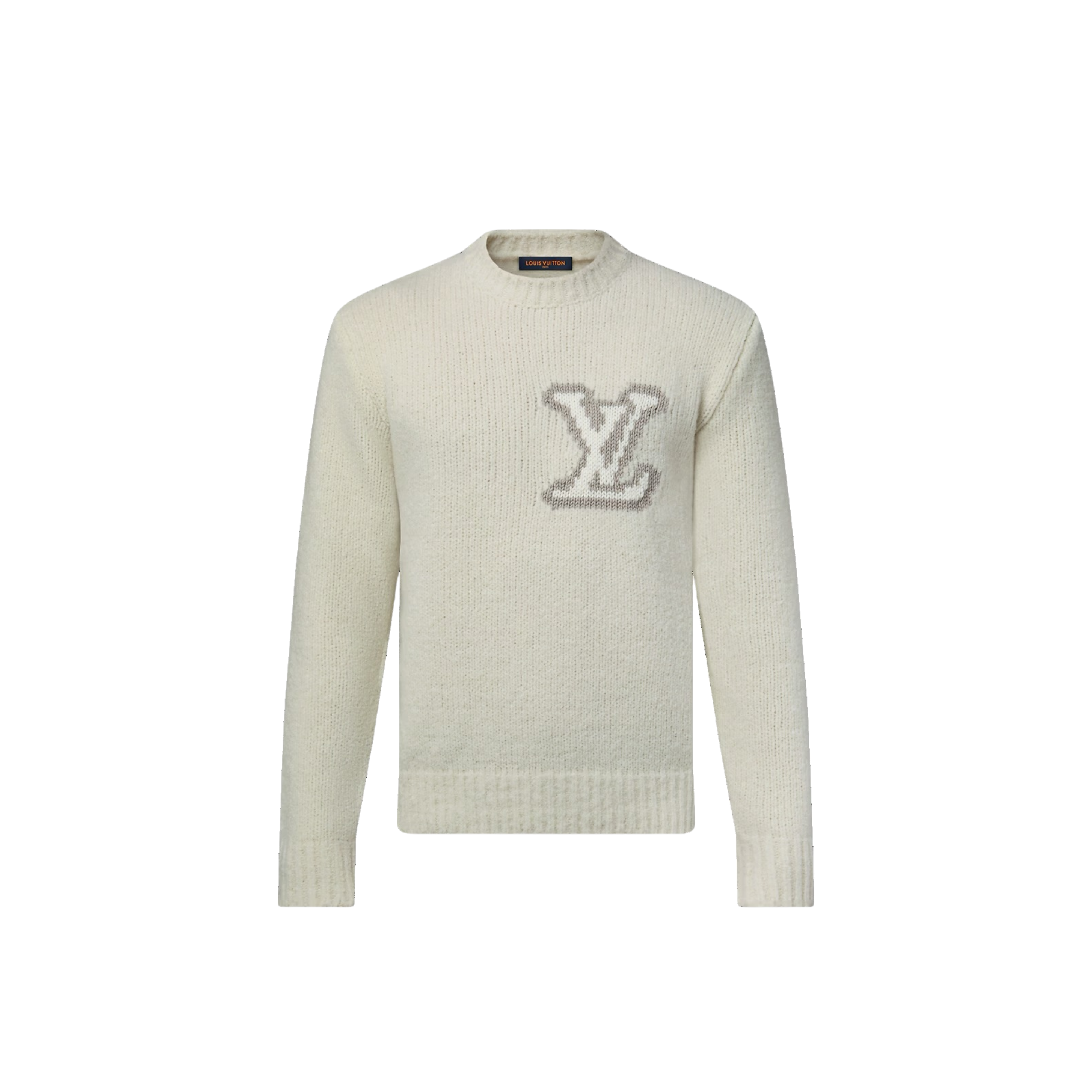 Pull à col rond LV Intarsia Blanc - REIMÉ