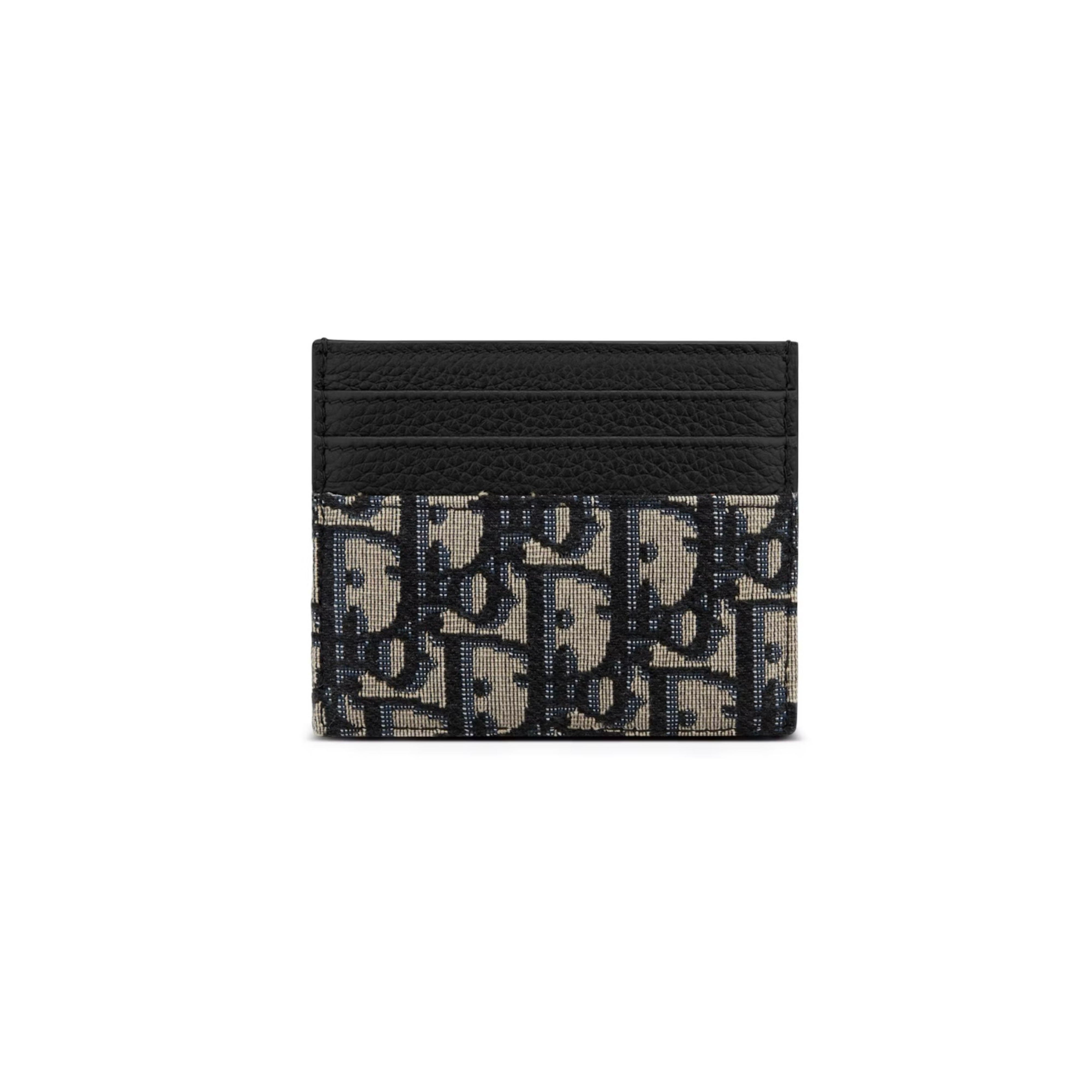 Porte-Cartes Oblique Jacquard à Monogramme Beige & Noir