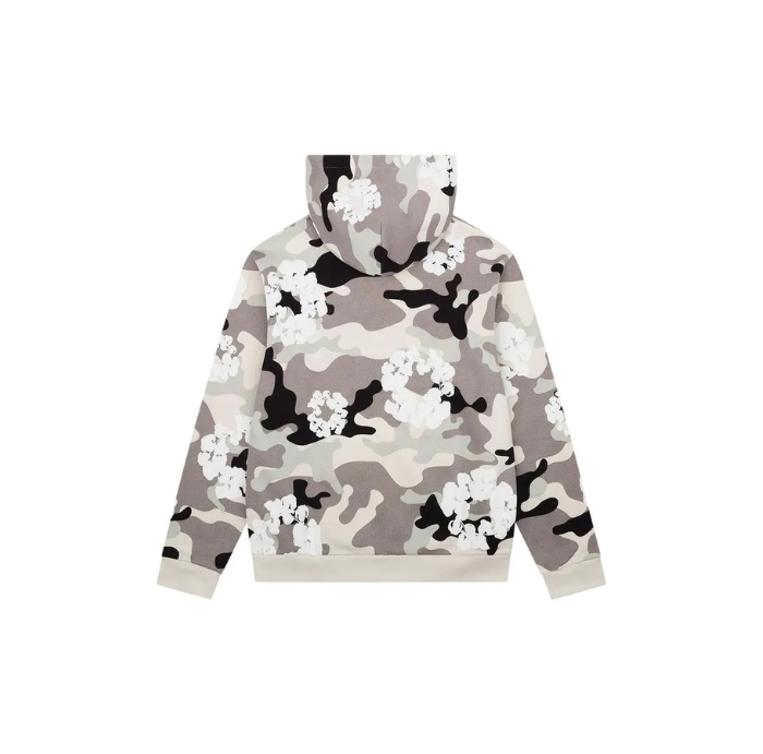 Hoodie Zippé à Capuche The Cotton Wreath Camouflage blanc