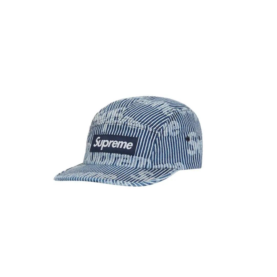Casquette de camp en Denim SS24 à Rayures coloris bleu - REIMÉ